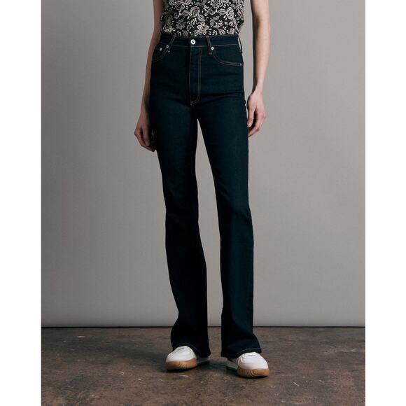 NEW Rag & Bone Casey High Rise Rinse Ankle Flare Jeans Dark Indigo Size 30 - Picture 5 of 16